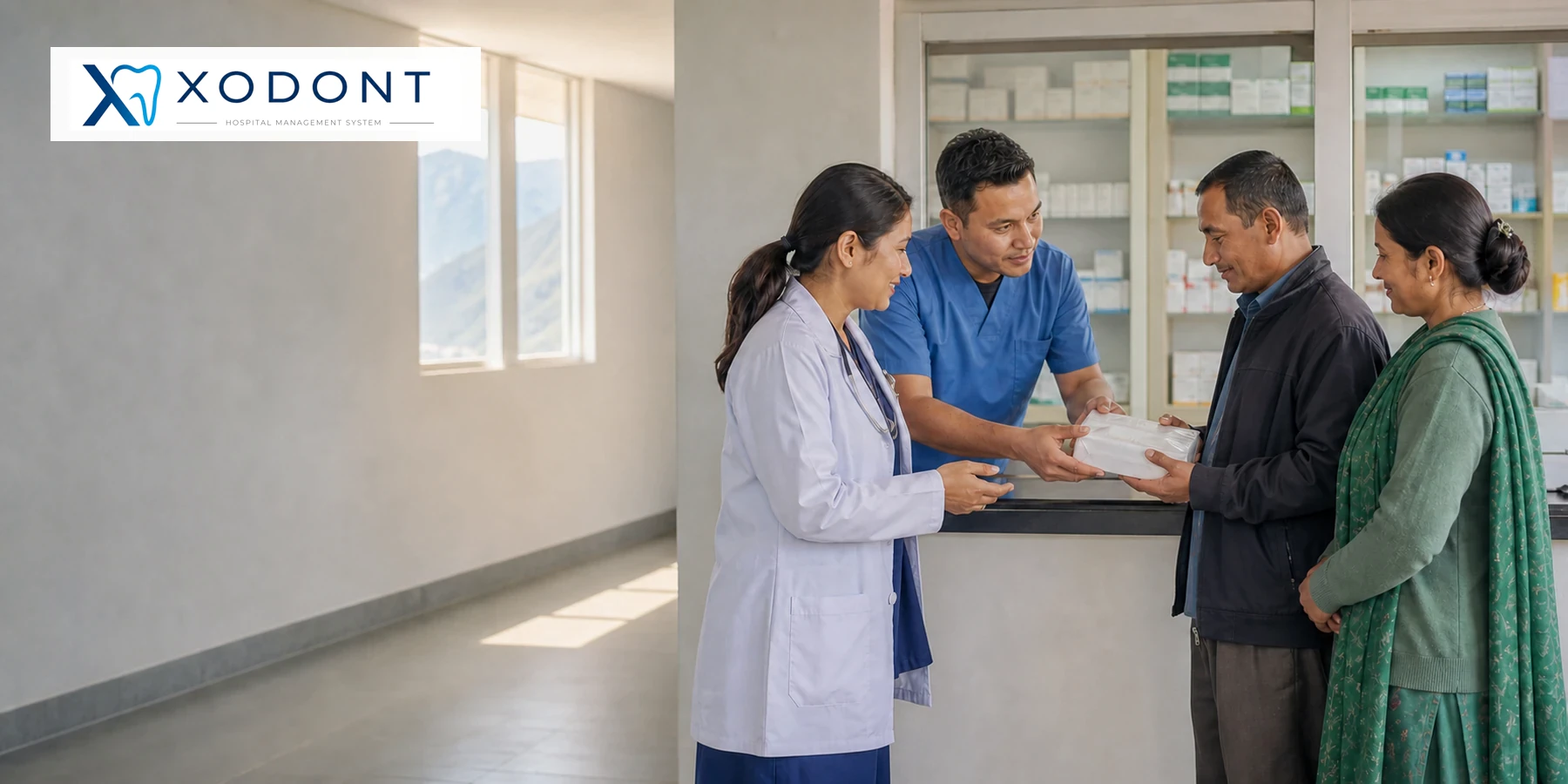Accessible Nepal government hospital care with services and medicines provided without a patient charge.